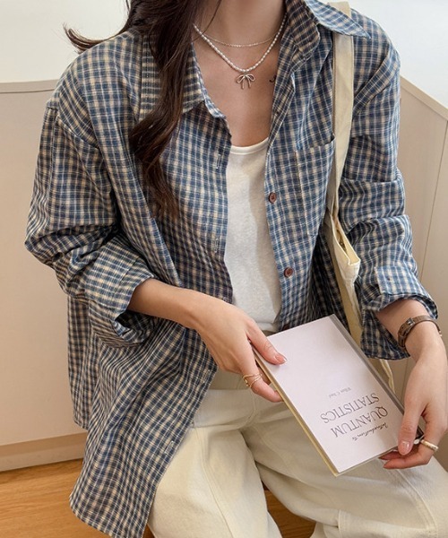 gossip!ロサンゼルス(ゴシップロサンゼルス)の「Y2K ヴィンテージライク チェック柄 シャツ(Tシャツ/カットソー・レディース・チェック・M)」の12枚目の写真