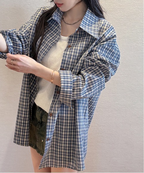 gossip!ロサンゼルス(ゴシップロサンゼルス)の「Y2K ヴィンテージライク チェック柄 シャツ(Tシャツ/カットソー・レディース・チェック・M)」の9枚目の写真
