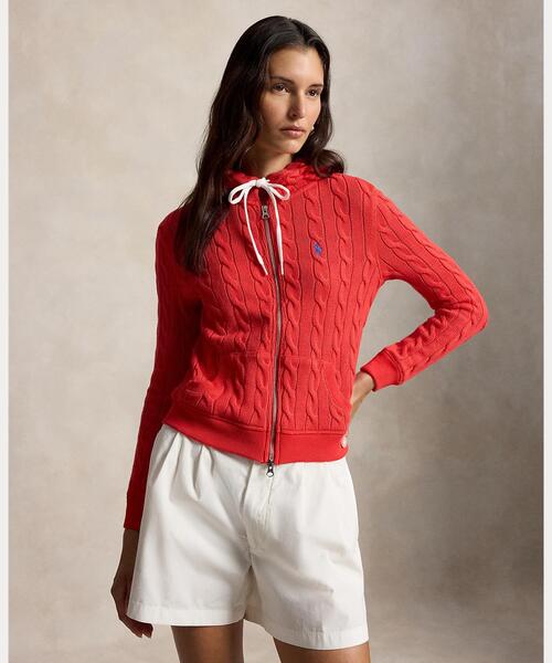 Kervel knit cotton full‑zip hoodie — вязаная толстовка на молнии