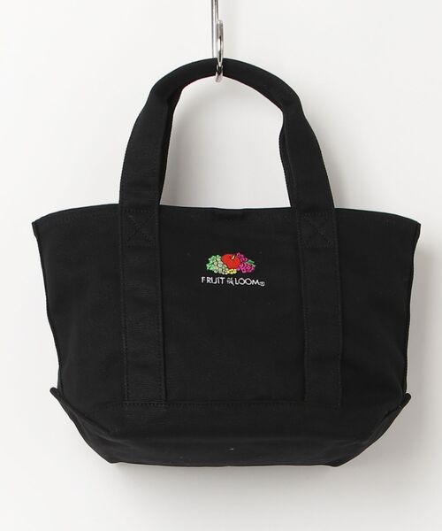 FRUIT OF THE LOOM(フルーツオブザルーム)の「【FRUIT OF THE LOOM/フルーツオブザルーム】OLD LOGO CANVAS LUNCH TOTE BAG 81739800(トートバッグ・メンズ・ブラック/ブラック系/オフホワイト・FREE)」の2枚目の写真