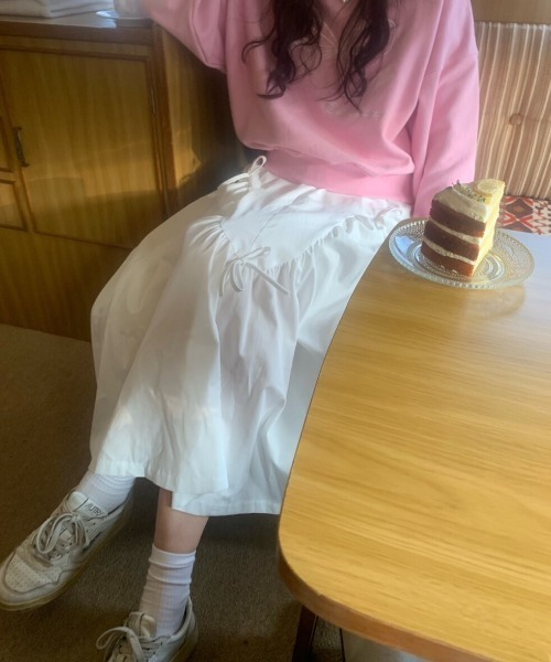 FAVORITO(ファヴォリート)の「リボンタイスカート(スカート・レディース・ホワイト/ブラック・F)」の13枚目の写真