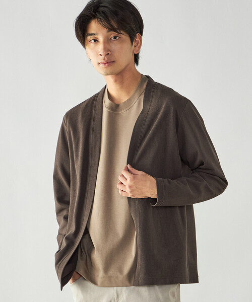 COMME CA MEN（コムサメン）の「和紙カノコ  ハッピカーディガン（カーディガン/ボレロ・メンズ・ネイビー/ブラック/ライトグレー/チャコールグレー/ベージュ/ダークブラウン・L/M/S）」の4枚目の写真