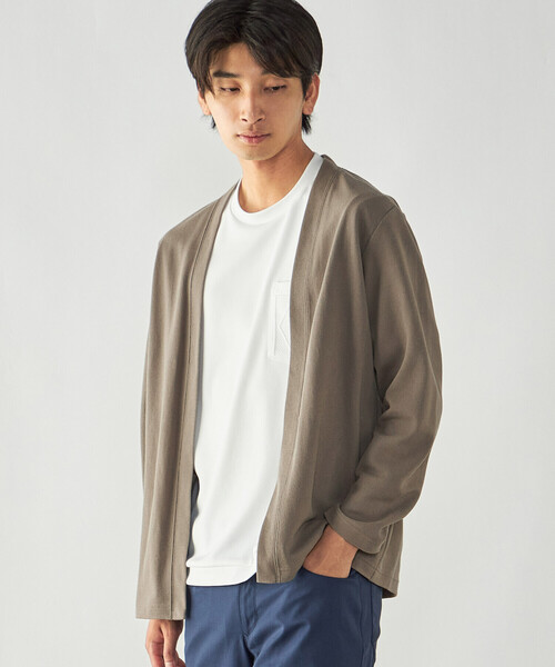 COMME CA MEN（コムサメン）の「和紙カノコ  ハッピカーディガン（カーディガン/ボレロ・メンズ・ネイビー/ブラック/ライトグレー/チャコールグレー/ベージュ/ダークブラウン・L/M/S）」の5枚目の写真