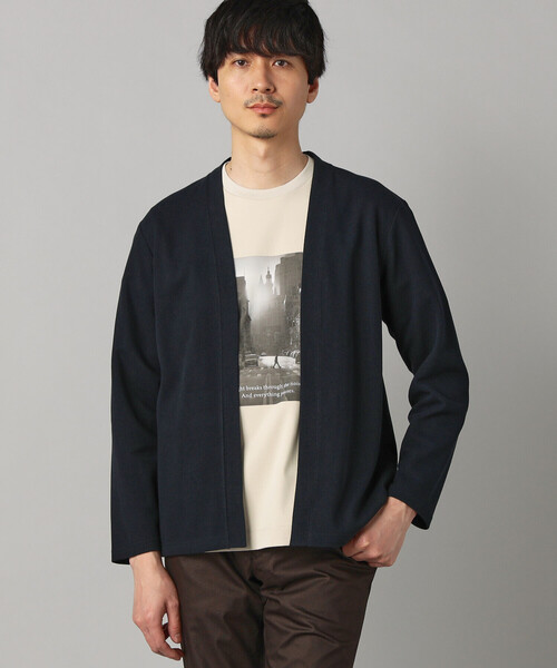 COMME CA MEN(コムサメン)の「和紙カノコ ハッピカーディガン(カーディガン/ボレロ・メンズ・ネイビー/ブラック/ライトグレー/チャコールグレー・L/M/S)」の4枚目の写真
