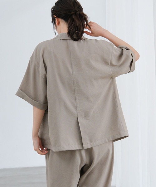 LAKOLE（ラコレ）の「リネンライクシアーWジャケット / 657239（テーラードジャケット・レディース・グリーン/チャコール/アイボリー/グレイッシュベージュ・FREE）」の13枚目の写真