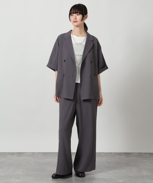 LAKOLE（ラコレ）の「リネンライクシアーWジャケット / 657239（テーラードジャケット・レディース・グリーン/チャコール/アイボリー/グレイッシュベージュ・FREE）」の19枚目の写真