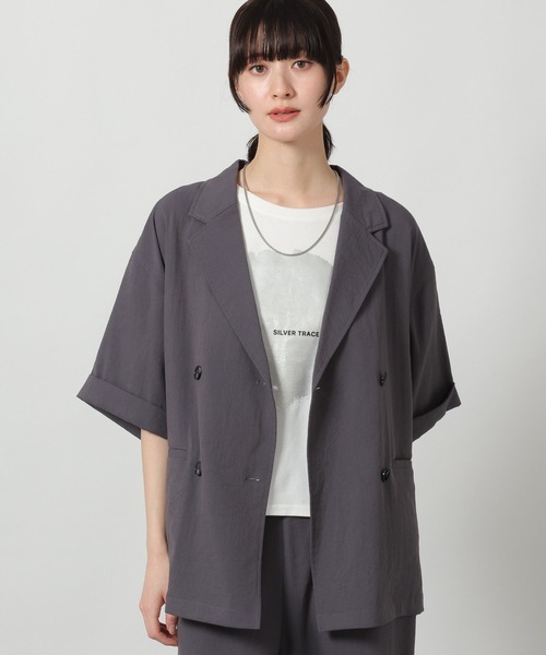 LAKOLE（ラコレ）の「リネンライクシアーWジャケット / 657239（テーラードジャケット・レディース・グリーン/チャコール/アイボリー/グレイッシュベージュ・FREE）」の22枚目の写真