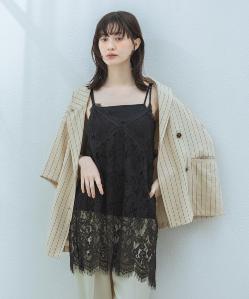 LAKOLE（ラコレ）の「リネンライクシアーWジャケット / 657239（テーラードジャケット・レディース・グリーン/チャコール/アイボリー/グレイッシュベージュ・FREE）」の7枚目の写真