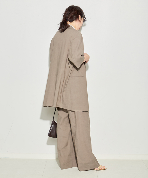 journal standard L'essage(ジャーナルスタンダードレサージュ)の「バイオリネン ワイドタックパンツ(スラックス・レディース・ネイビー/カーキ・38/36)」の19枚目の写真
