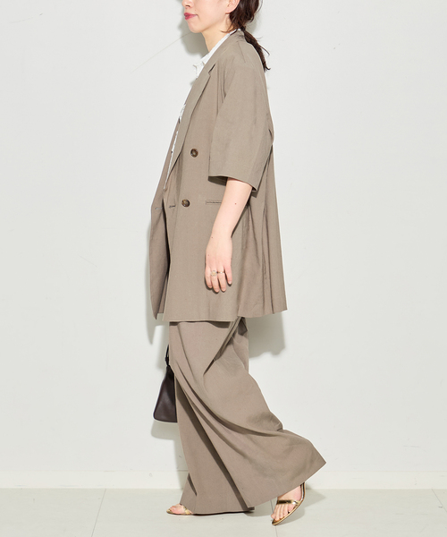 journal standard L'essage(ジャーナルスタンダードレサージュ)の「バイオリネン ワイドタックパンツ(スラックス・レディース・ネイビー/カーキ・38/36)」の20枚目の写真