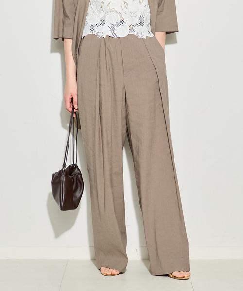 journal standard L'essage(ジャーナルスタンダードレサージュ)の「バイオリネン ワイドタックパンツ(スラックス・レディース・ネイビー/カーキ・38/36)」の21枚目の写真