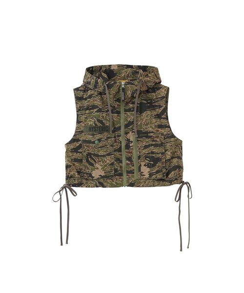 HYSTERIC GLAMOUR（ヒステリックグラマー）の「BANANA WOMAN フードベスト（シャツ/ブラウス・レディース・ブラック/カーキ/カーキ系・FREE）」の3枚目の写真