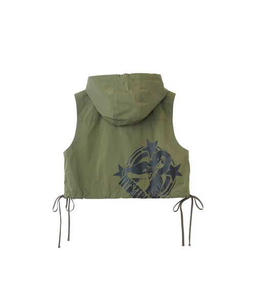 HYSTERIC GLAMOUR（ヒステリックグラマー）の「BANANA WOMAN フードベスト（シャツ/ブラウス・レディース・ブラック/カーキ/カーキ系・FREE）」の4枚目の写真