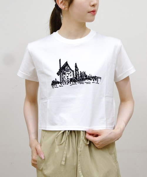 STEPS(ステップス)の「VINCENT ET MIREILLE/ヴァンソン エ ミレイユ ショートスリーブプリントTEE SHORT SLEEVE PRINTED TEE(Tシャツ/カットソー・レディース・ブラック系その他/ホワイト系その他/ブラック/ホワイト・FREE)」の2枚目の写真