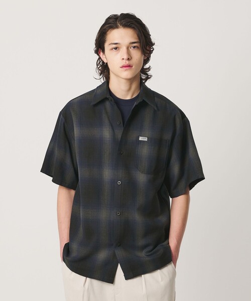 Cal Top(キャルトップ)の「<CalTop>オンブレ チェック ショートスリーブ シャツ(シャツ/ブラウス・メンズ・オリーブ/ネイビー/ライトグレー・S/M)」の3枚目の写真