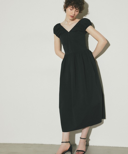 &. NOSTALGIA(アンドドットノスタルジア)の「RUCHED SLIM-RINE DRESS(ワンピース・レディース・ブラック・M)」の3枚目の写真