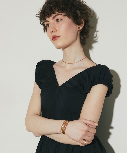 &. NOSTALGIA(アンドドットノスタルジア)の「RUCHED SLIM-RINE DRESS(ワンピース・レディース・ブラック・M)」の6枚目の写真