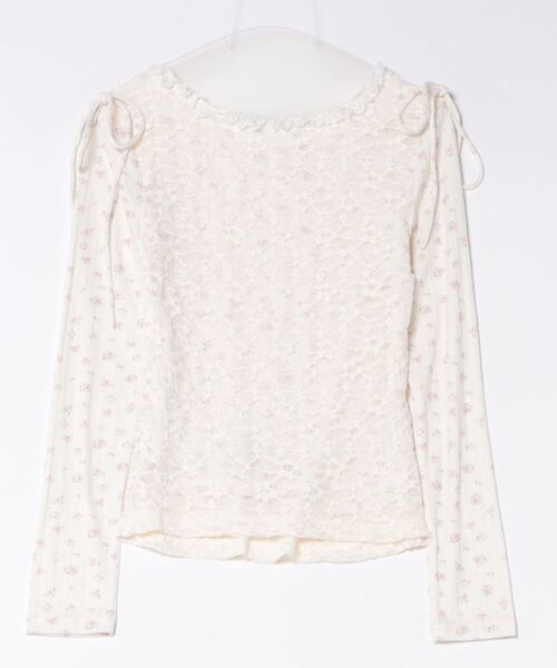 Anely(アネリー)の「小花柄 レース ドッキング デザイン トップス(Tシャツ/カットソー・レディース・ブルー/アイボリー・FREE)」の18枚目の写真