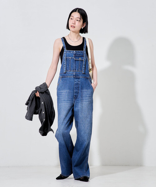 FREAK'S STORE(フリークスストア)の「デニムオーバーオール(サロペット/オーバーオール・レディース・サックスブルー/ダークネイビー・MEDIUM/SMALL)」の21枚目の写真