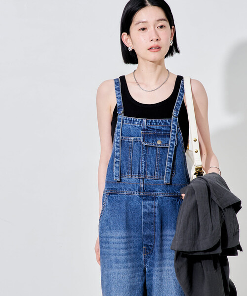 FREAK'S STORE(フリークスストア)の「デニムオーバーオール(サロペット/オーバーオール・レディース・サックスブルー/ダークネイビー・MEDIUM/SMALL)」の20枚目の写真