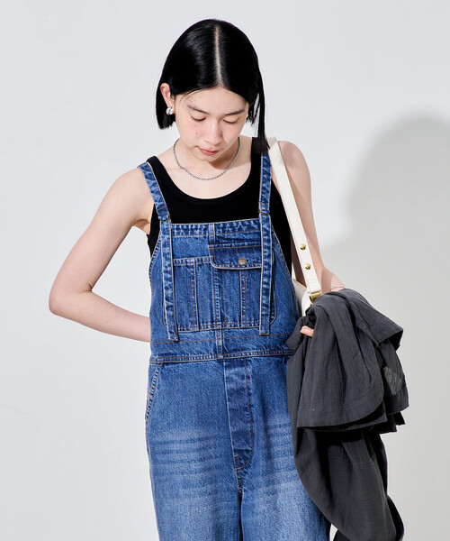FREAK'S STORE(フリークスストア)の「デニムオーバーオール(サロペット/オーバーオール・レディース・サックスブルー/ダークネイビー・MEDIUM/SMALL)」の19枚目の写真