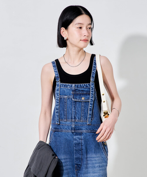 FREAK'S STORE(フリークスストア)の「デニムオーバーオール(サロペット/オーバーオール・レディース・サックスブルー/ダークネイビー・MEDIUM/SMALL)」の18枚目の写真