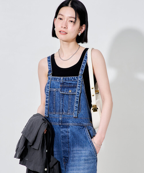 FREAK'S STORE(フリークスストア)の「デニムオーバーオール(サロペット/オーバーオール・レディース・サックスブルー/ダークネイビー・MEDIUM/SMALL)」の17枚目の写真