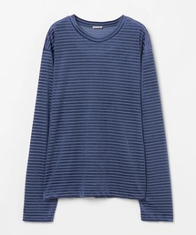 INSCRIRE（アンスクリア）の「Velor Border Long Sleeve Tee（Tシャツ/カットソー）」
