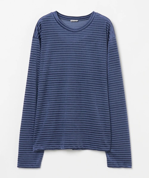 Velor Border Long Sleeve Tee（Tシャツ/カットソー）｜INSCRIRE