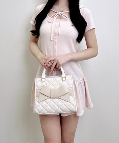 Gather tulle bijou off shoulder mini onepiece(10852)（ワンピース
