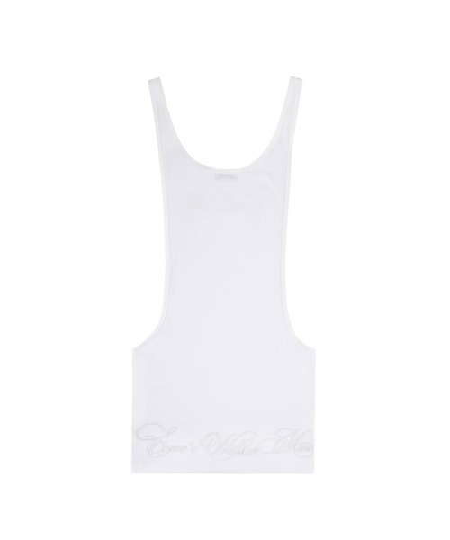 EYEER(イワイイアル)の「SCRIPT LOGO DEEP U-NECK SLEEVELESS(タンクトップ・レディース・ブラック/ホワイト・SMALL)」の4枚目の写真