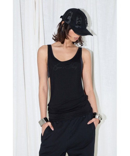 EYEER(イワイイアル)の「SCRIPT LOGO DEEP U-NECK SLEEVELESS(タンクトップ・レディース・ブラック/ホワイト・SMALL)」の18枚目の写真