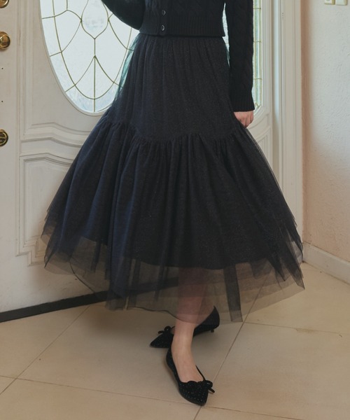 ORGUE(オルグ)の「Volume Tulle Skirt/ボリュームチュールスカート(スカート・レディース・グレー/ブラック/ベージュ・SMALL/MEDIUM)」の2枚目の写真