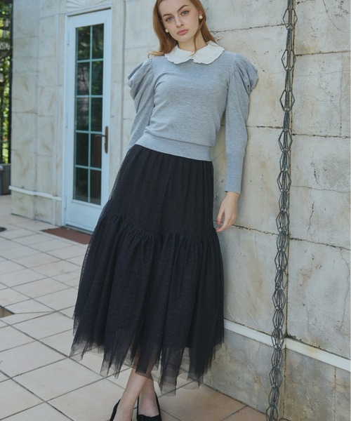 ORGUE(オルグ)の「Volume Tulle Skirt/ボリュームチュールスカート(スカート・レディース・グレー/ブラック/ベージュ・SMALL/MEDIUM)」の21枚目の写真