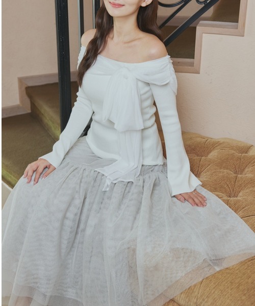 ORGUE(オルグ)の「Volume Tulle Skirt/ボリュームチュールスカート(スカート・レディース・グレー/ブラック/ベージュ・SMALL/MEDIUM)」の12枚目の写真
