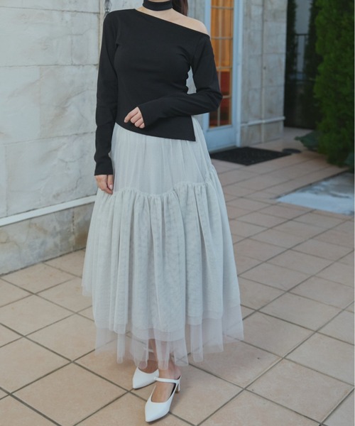 ORGUE(オルグ)の「Volume Tulle Skirt/ボリュームチュールスカート(スカート・レディース・グレー/ブラック/ベージュ・SMALL/MEDIUM)」の8枚目の写真