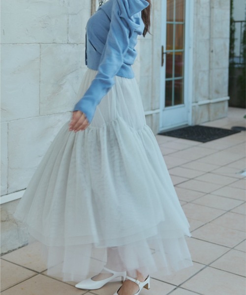 ORGUE(オルグ)の「Volume Tulle Skirt/ボリュームチュールスカート(スカート・レディース・グレー/ブラック/ベージュ・SMALL/MEDIUM)」の11枚目の写真