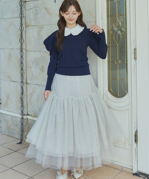 ORGUE(オルグ)の「Volume Tulle Skirt/ボリュームチュールスカート(スカート・レディース・グレー/ブラック/ベージュ・SMALL/MEDIUM)」の7枚目の写真