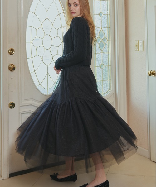 ORGUE(オルグ)の「Volume Tulle Skirt/ボリュームチュールスカート(スカート・レディース・グレー/ブラック/ベージュ・SMALL/MEDIUM)」の22枚目の写真