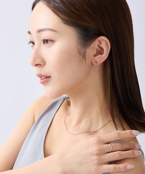 CALIN STANDARD(カリンスタンダード)の「◆金属アレルギー対応◆◆made in japan◆【痛くない】【落ちにくい】【ストレスフリーな着け心地】ストーンライン ミニループフィットイヤリング(イヤリング・レディース・ピンクゴールド/ゴールド/シルバー・FREE)」の5枚目の写真