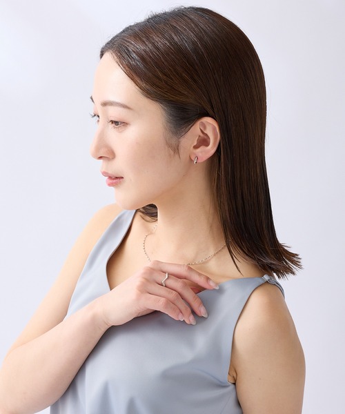 CALIN STANDARD(カリンスタンダード)の「◆金属アレルギー対応◆◆made in japan◆【痛くない】【落ちにくい】【ストレスフリーな着け心地】ストーンライン ミニループフィットイヤリング(イヤリング・レディース・ピンクゴールド/ゴールド/シルバー・FREE)」の6枚目の写真