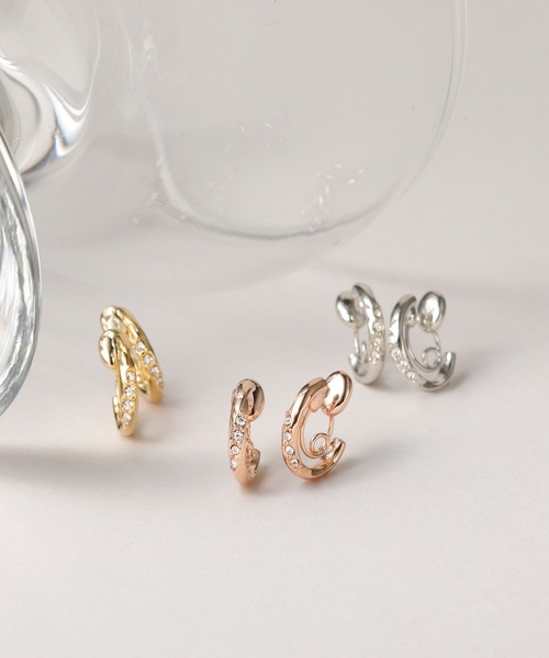 CALIN STANDARD(カリンスタンダード)の「◆金属アレルギー対応◆◆made in japan◆【痛くない】【落ちにくい】【ストレスフリーな着け心地】ストーンライン ミニループフィットイヤリング(イヤリング・レディース・ピンクゴールド/ゴールド/シルバー・FREE)」の17枚目の写真