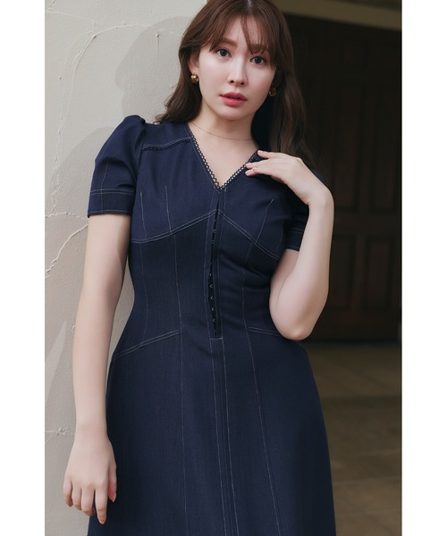 ワンピース Her lip to Menton Denim Shirt Dress Nerea Denim Dress（ワンピース）｜Her lip to（ハーリップトゥー）の