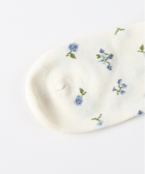Right-on（ライトオン）の「BASIC SOCKS(ベーシックソックス)小花柄ソックス（ソックス/靴下・レディース・キナリ/ブラック/ネイビー・フリー）」の10枚目の写真