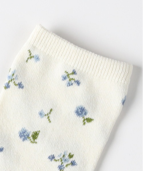 Right-on（ライトオン）の「BASIC SOCKS(ベーシックソックス)小花柄ソックス（ソックス/靴下・レディース・キナリ/ブラック/ネイビー・フリー）」の11枚目の写真