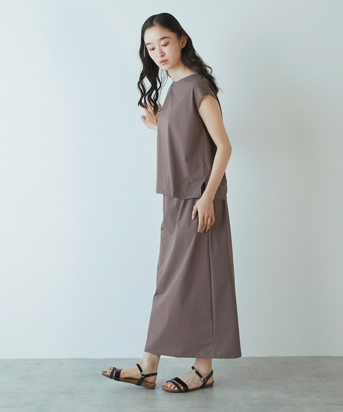 LOGEMENT DE CLAIRE(ロジュモンドクレール)の「【Allease/オールイーズ】イージーロングスカート(スカート・レディース・チャコールグレー/ブラック/ブラウン・FREE)」の6枚目の写真