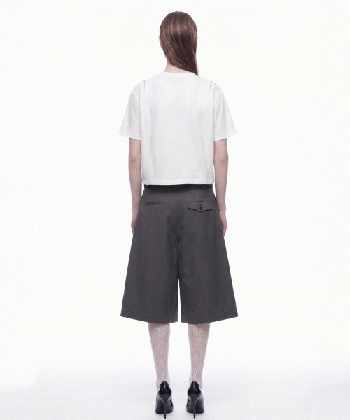 PRINOAR(プリノア)の「セミクロップ半袖Tシャツ - ホワイト(Tシャツ/カットソー・レディース・ホワイト・SMALL/MEDIUM/LARGE)」の5枚目の写真