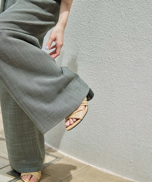 STUDIOUS(ステュディオス)の「【STUDIOUS/ステュディオス】Washable Mesh Relax Trousers/ウォッシャブルメッシュリラックストラウザー(スラックス・レディース・アイボリー/マルチ/ブラック・1/2)」の6枚目の写真