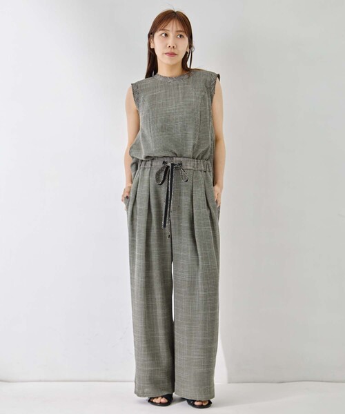 STUDIOUS(ステュディオス)の「【STUDIOUS/ステュディオス】Washable Mesh Relax Trousers/ウォッシャブルメッシュリラックストラウザー(スラックス・レディース・アイボリー/マルチ/ブラック・1/2)」の17枚目の写真