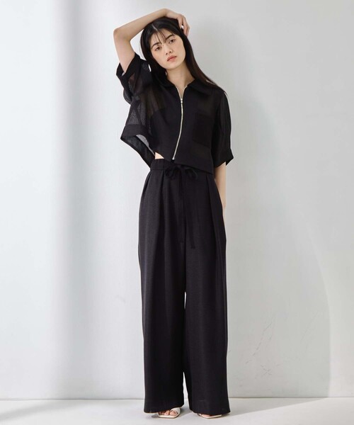 STUDIOUS(ステュディオス)の「【STUDIOUS/ステュディオス】Washable Mesh Relax Trousers/ウォッシャブルメッシュリラックストラウザー(スラックス・レディース・アイボリー/マルチ/ブラック・1/2)」の19枚目の写真